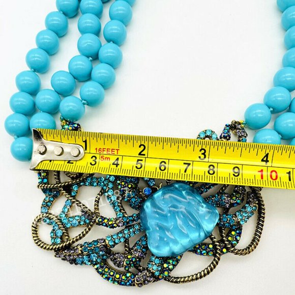 Magnificent HEIDI DAUS "Crabby" Crystal Triple Strand Beaded Necklace NWOT - Picture 10 of 10